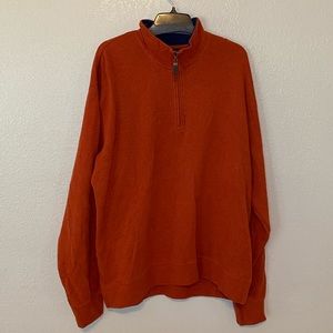 Orvis 100% Cotton Pullover Sweater 1/4 Zipper XL